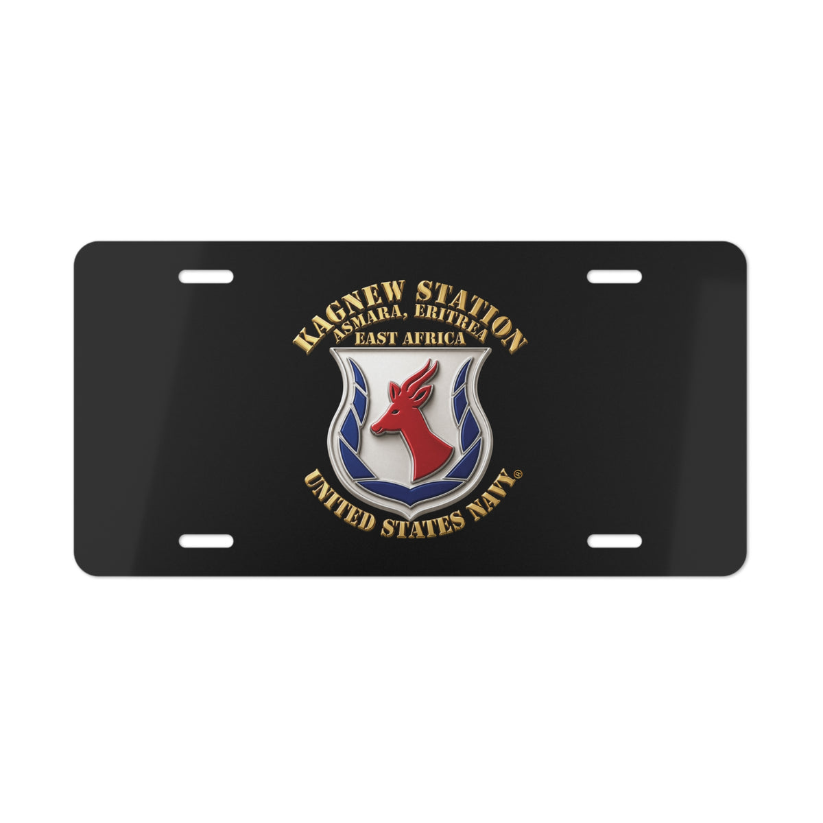 Vanity License Plate - Navy - Kagnew Station - Asmara, Eritrea - East Africa - 3D X 300