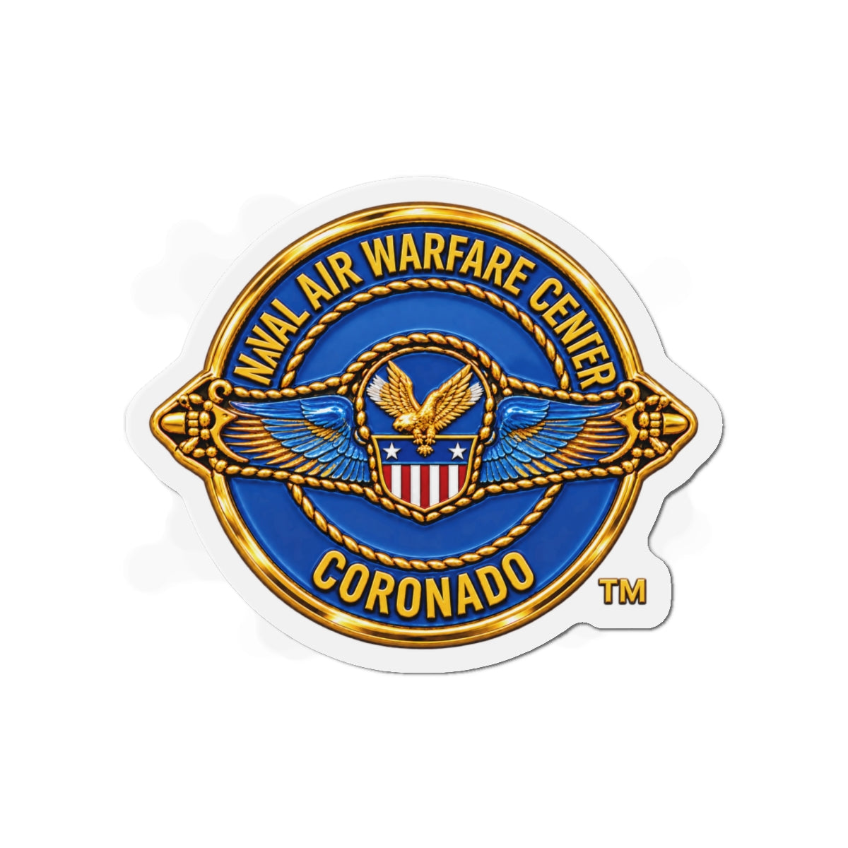 Die-Cut Magnet - Navy - Naval Air Warfare Center - Coronado - Crest - 3D - Enhanced