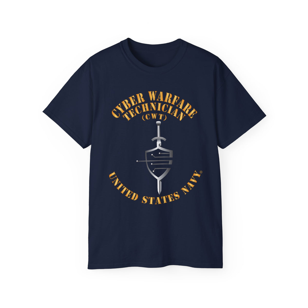 Unisex Ultra Cotton T-Shirt - Navy - Rate - Cyber Warfare Technician (CWT)