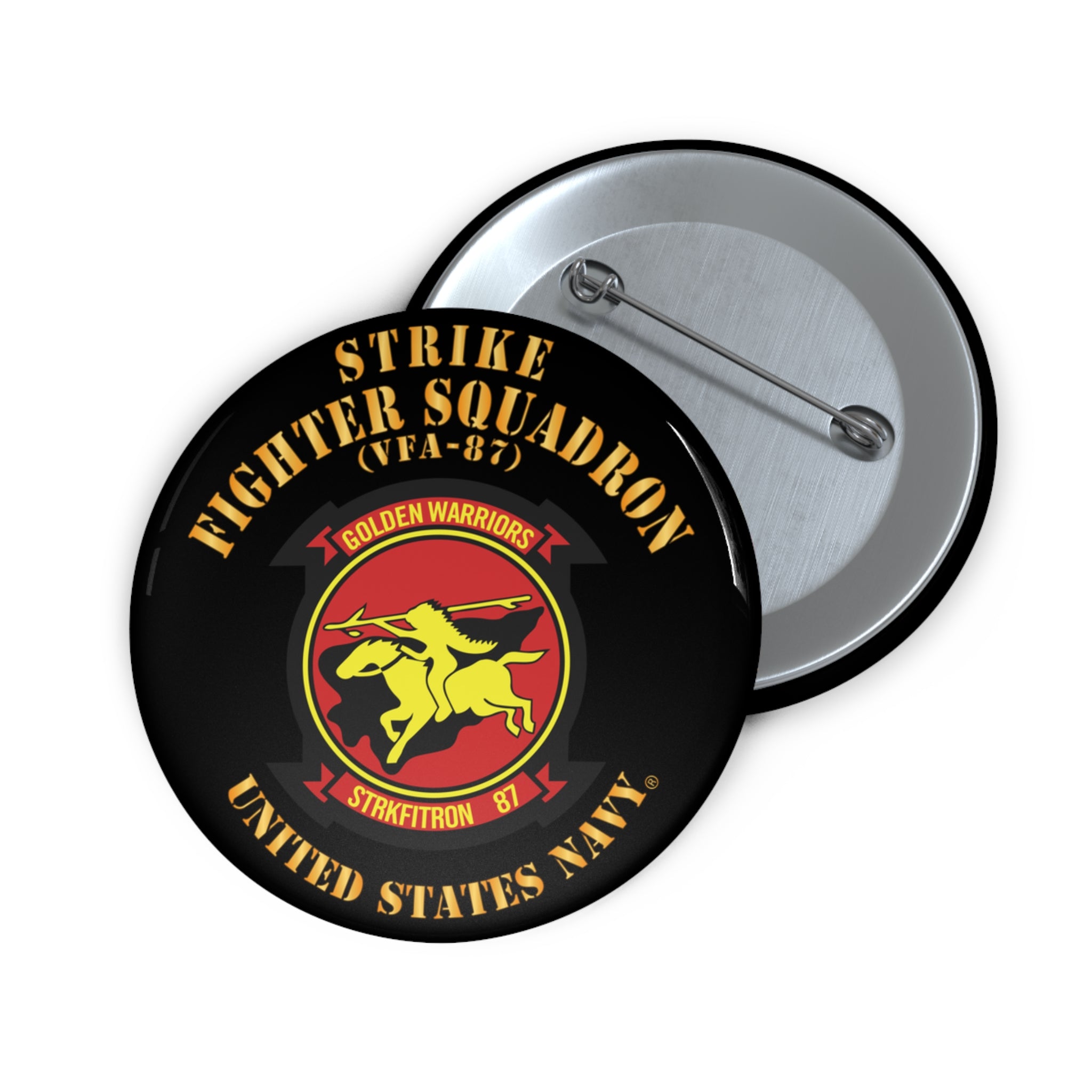 Custom Pin Button - Navy - Strike Fighter Squadron 87 (VFA-87)