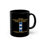 Black Mug (11oz, 15oz) - Navy - Chief Warrant Officer 4 - CW04 - Combat Veteran