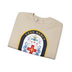 Unisex Heavy Blend™ Crewneck Sweatshirt - Navy - USNS Mercy (T-AH-19) - Crest wo Txt