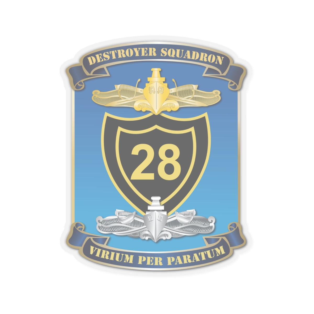 Kiss-Cut Stickers - Navy - Destroyer Squadron 28 (DESRON-28) wo Txt