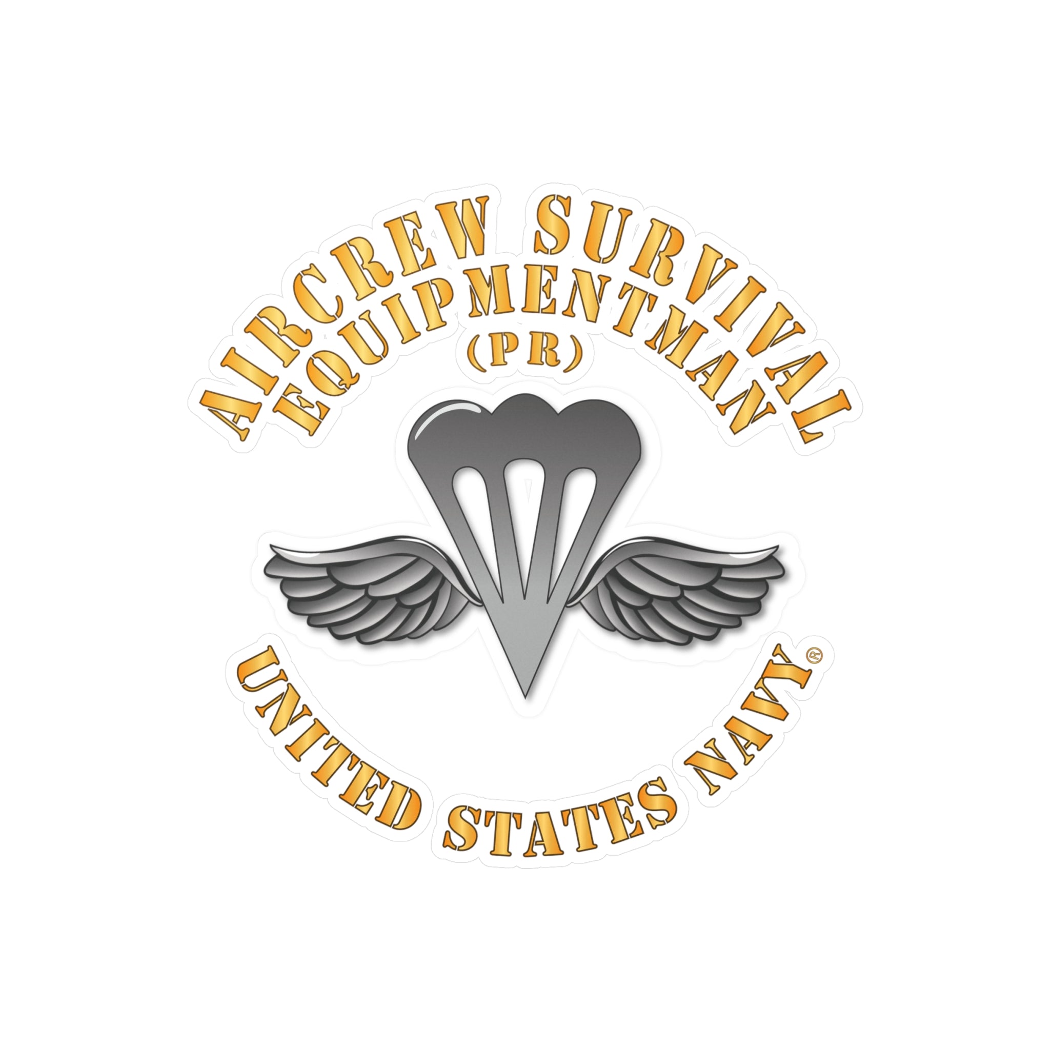 Kiss-Cut Vinyl Decal - Navy - Rate - Aircrew Survival Equipmentman (PR)