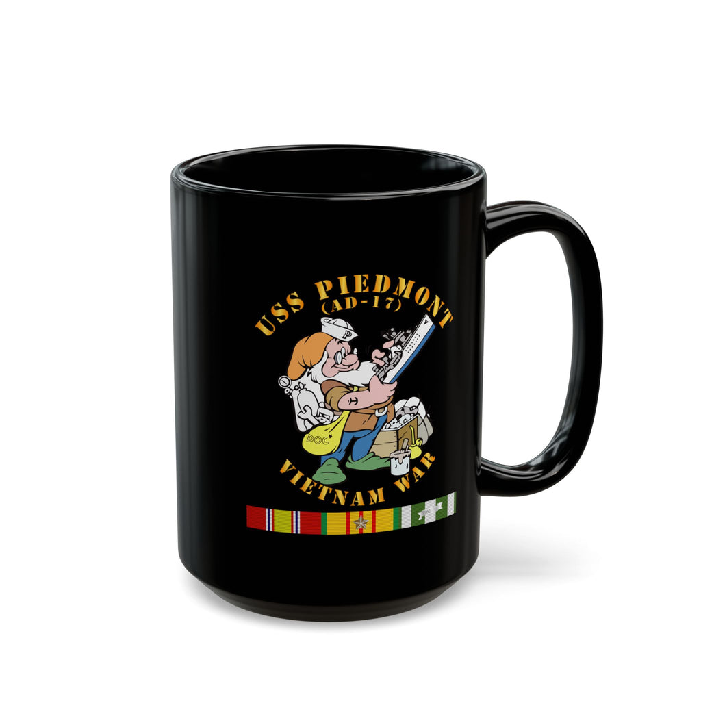Black Mug (11oz, 15oz) - Navy - USS Piedmont (AD-17) w VN SVC - Vietnam War