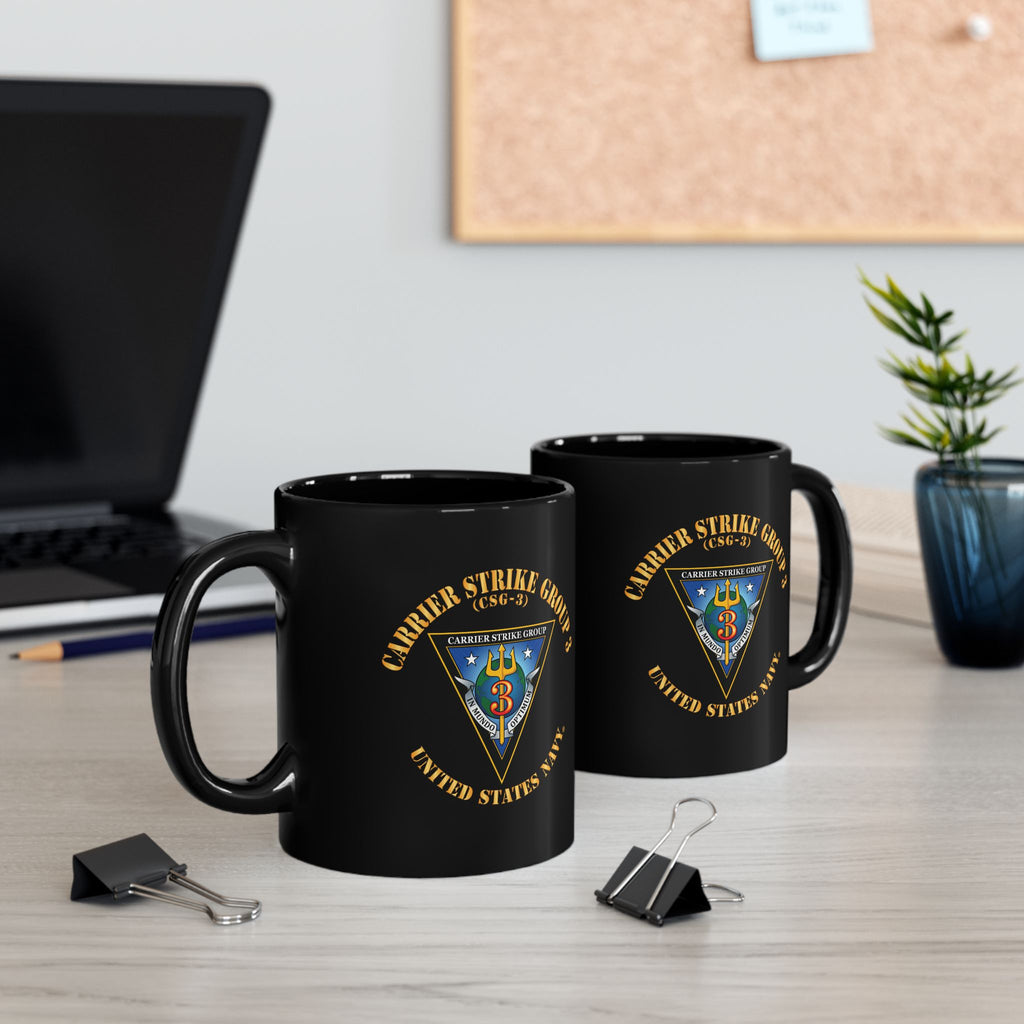 Black Mug (11oz, 15oz) - Navy - Carrier Strike Group 3 (CSG-3)