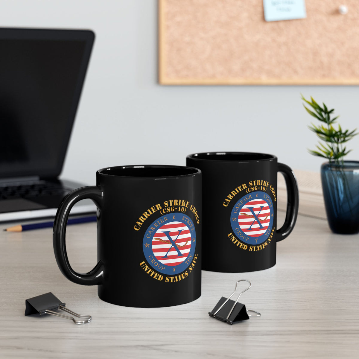 Black Mug (11oz, 15oz) - Navy - Carrier Strike Group 10 (CSG-10) X 300