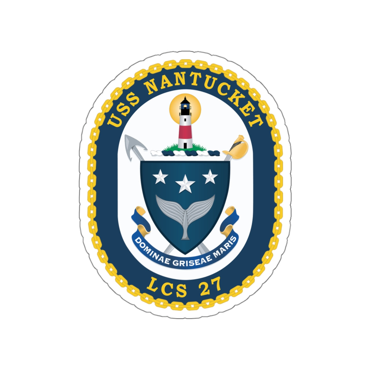 Die-Cut Vinyl Sticker - Navy - USS Nantucket (LCS-27) wo txt