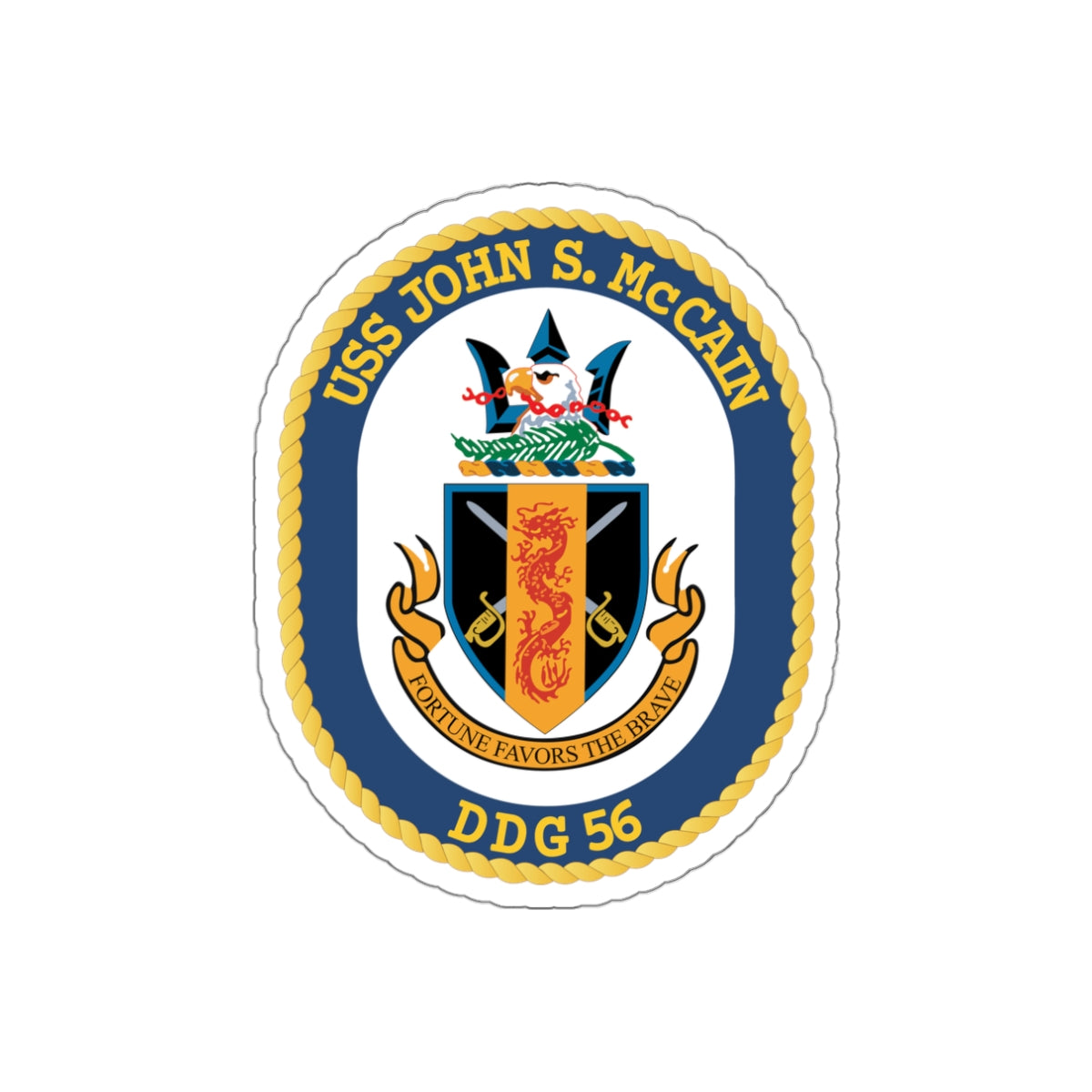 Die-Cut Vinyl Sticker - Navy - USS John S. McCain (DDG-56) wo txt