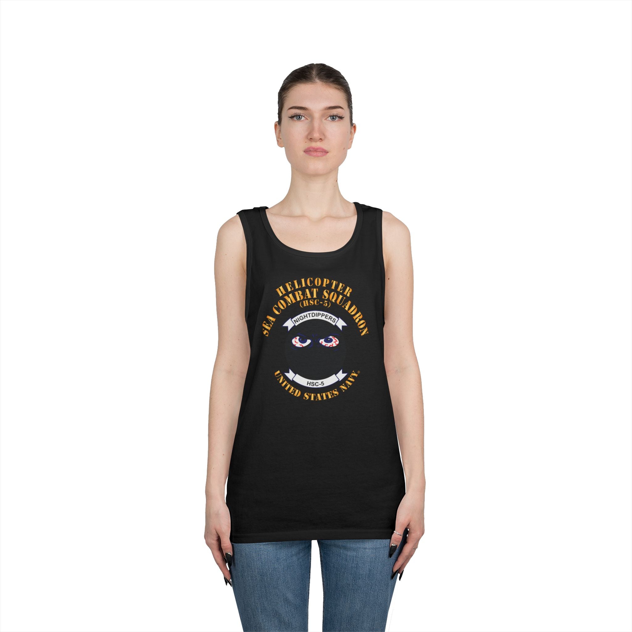 Unisex Heavy Cotton Tank Top - Navy - Helicopter Sea Combat Squadron 5 (HSC-5)