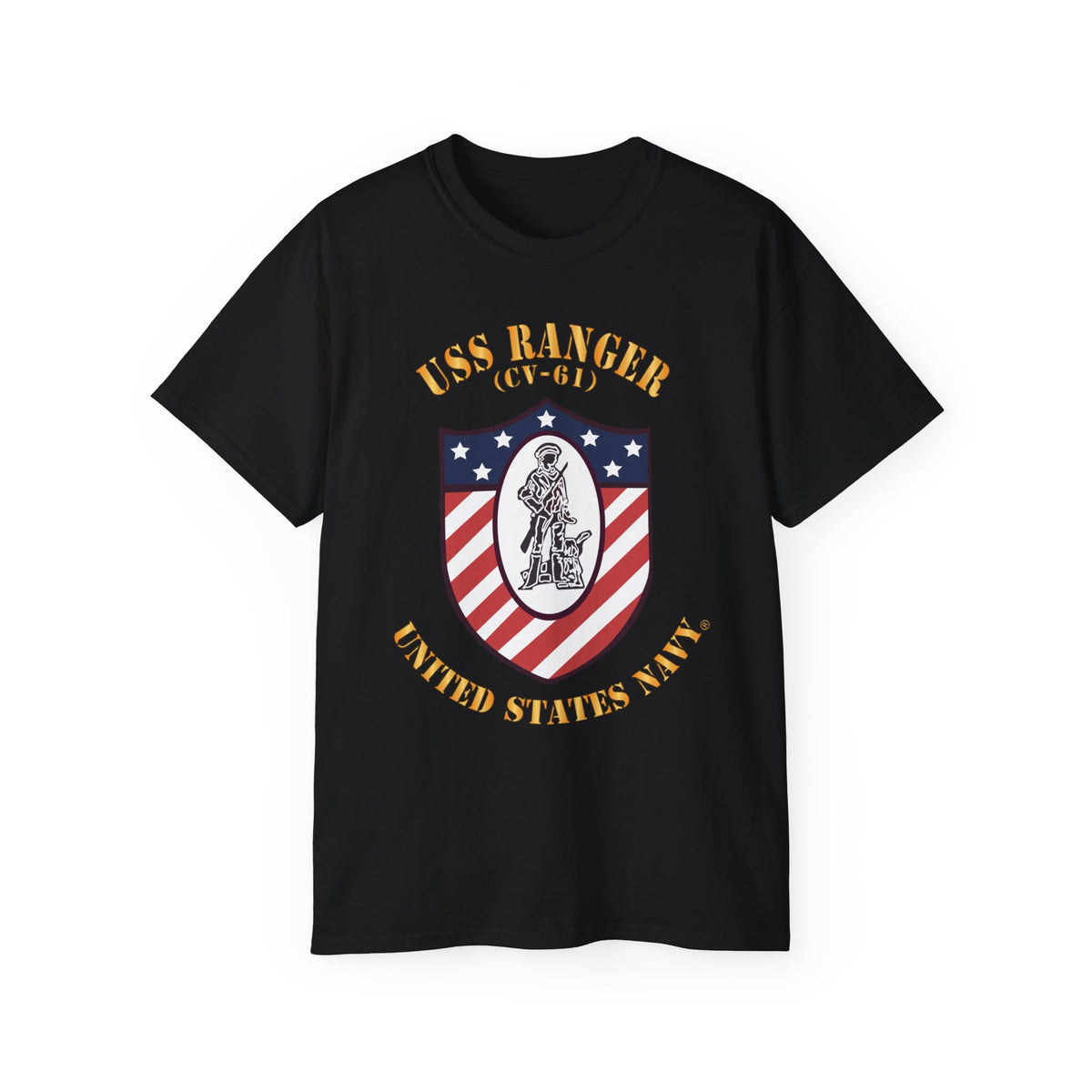 Unisex Ultra Cotton T-Shirt - Navy - USS Ranger (CV-61) X 300