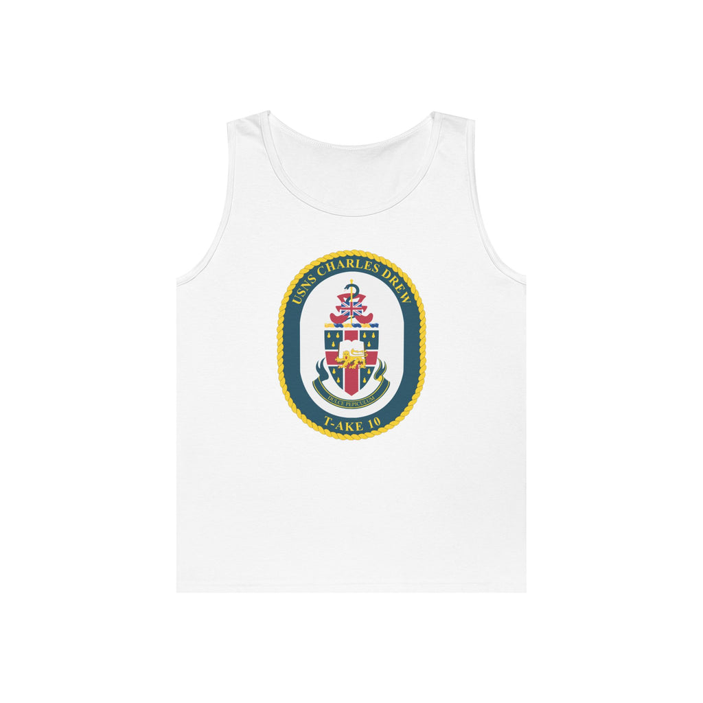 Unisex Heavy Cotton Tank Top - Navy - USNS Charles Drew (T-AKE 10) wo txt