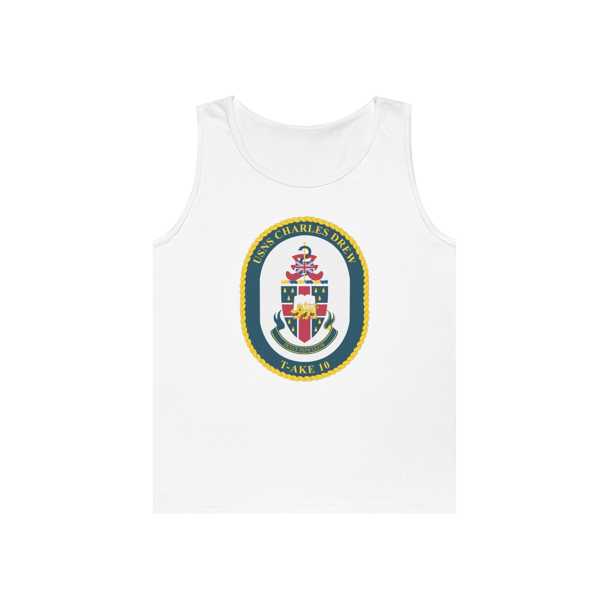 Unisex Heavy Cotton Tank Top - Navy - USNS Charles Drew (T-AKE 10) wo txt