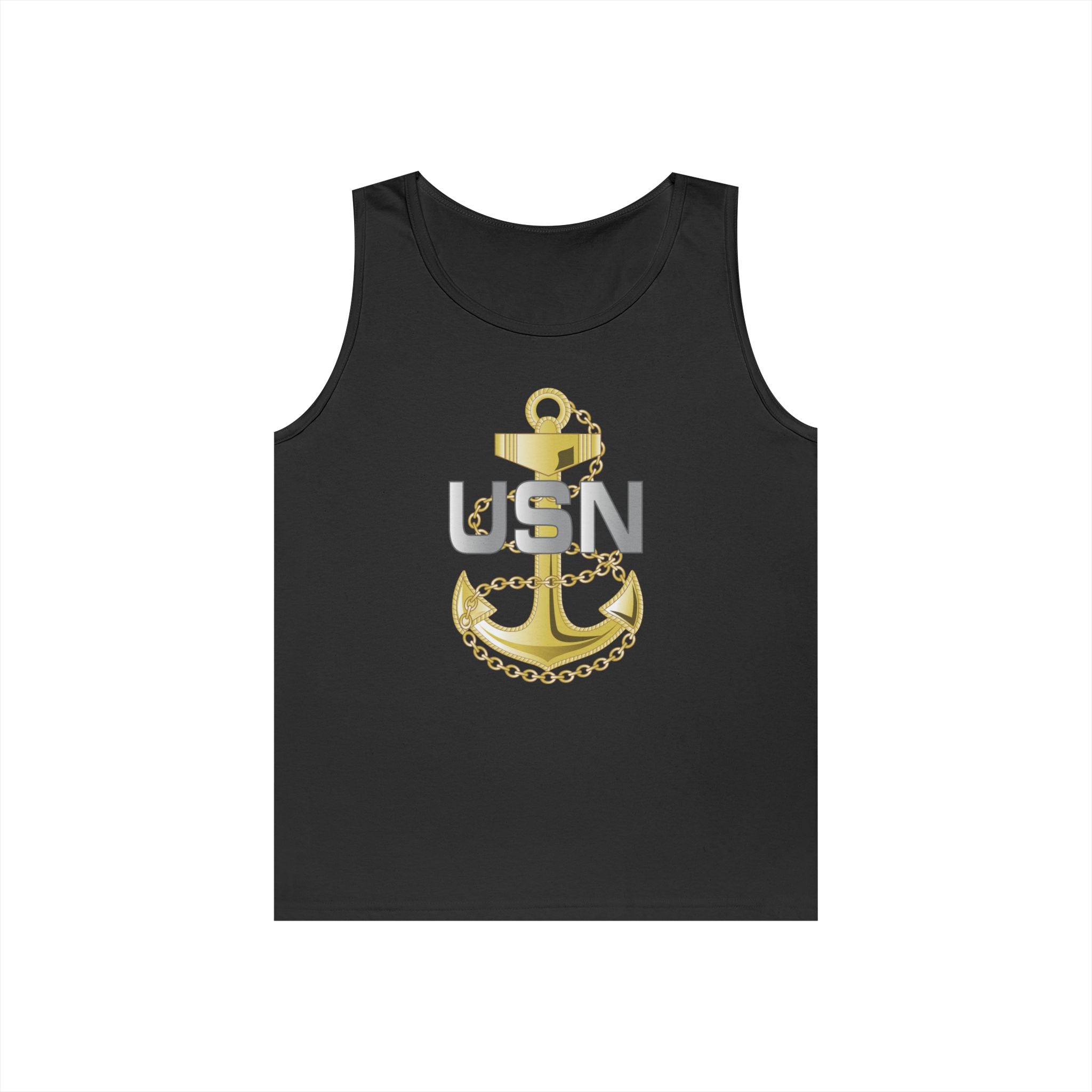 Unisex Heavy Cotton Tank Top - Navy - Fouled Anchor wo txt