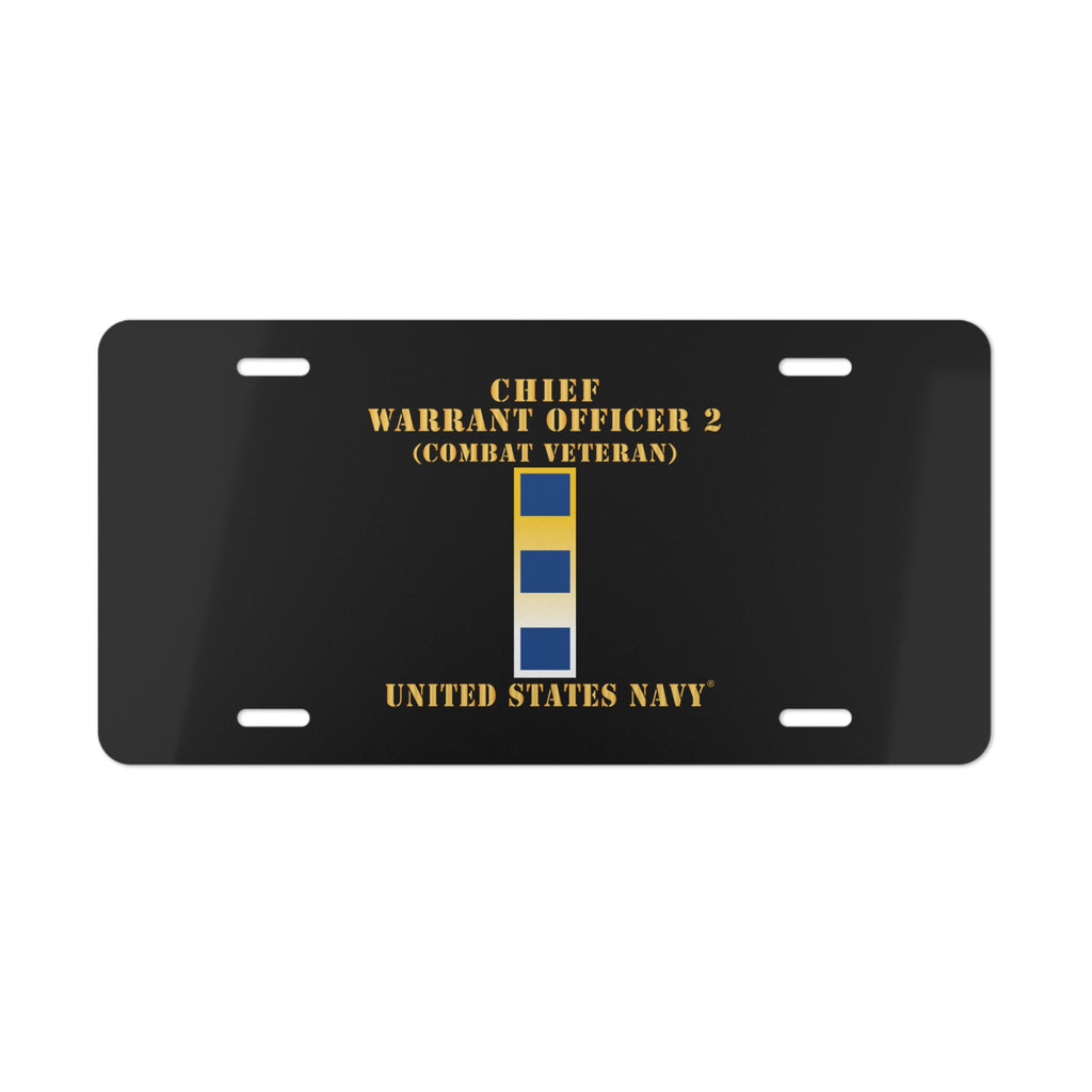 Vanity License Plate - Navy - Chief Warrant Officer 2 - CW02 - Combat Veteran