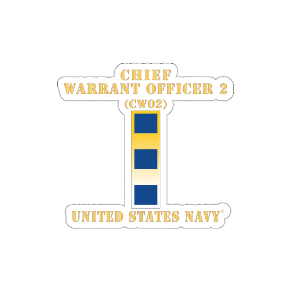 Die-Cut Vinyl Sticker - Navy - Chief Warrant Officer 2 - CW02