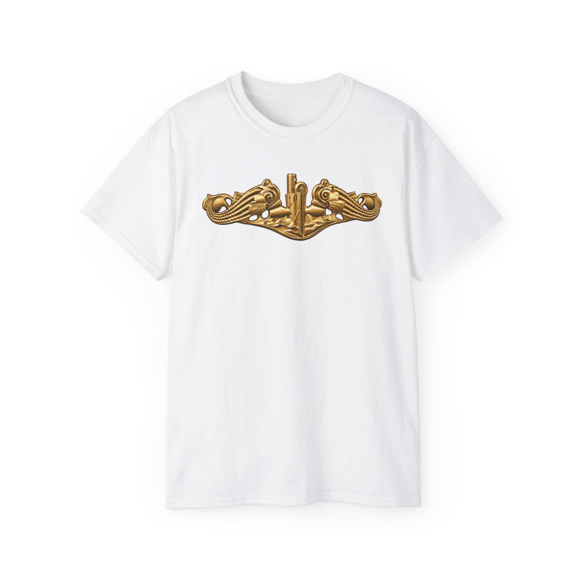 Unisex Ultra Cotton T-Shirt - Navy - Badge - Submarine Warfare wo txt - Officer - 3D - Enhanced