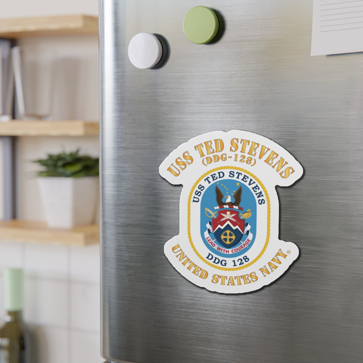 Die-Cut Magnet - Navy - USS Ted Stevens (DDG-128)