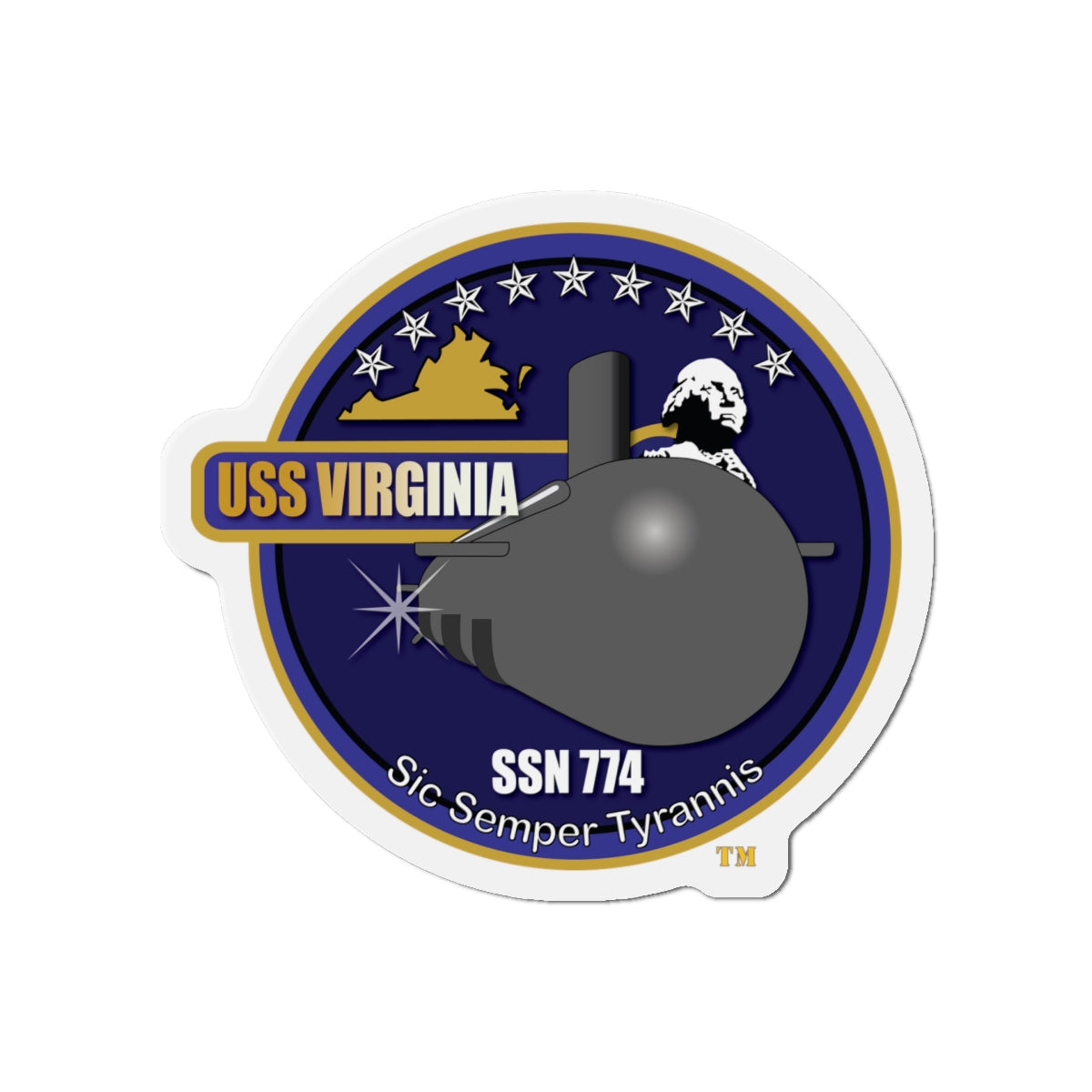 Die-Cut Magnet - Navy - USS Virginia (SSN-774) wo txt X 300