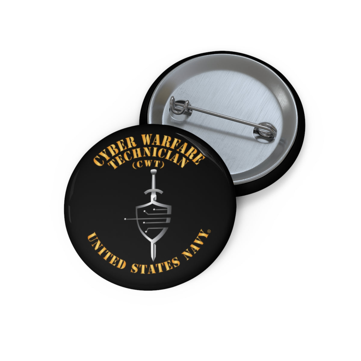 Pin Button - Navy - Rate - Cyber Warfare Technician (CWT)