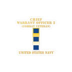 Kiss-Cut Vinyl Decal - Navy - Chief Warrant Officer 2 - CW02 - Combat Veteran
