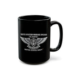 Black Mug (11oz, 15oz) - Navy - Badge - Enlisted Aviation Warfare Specialist