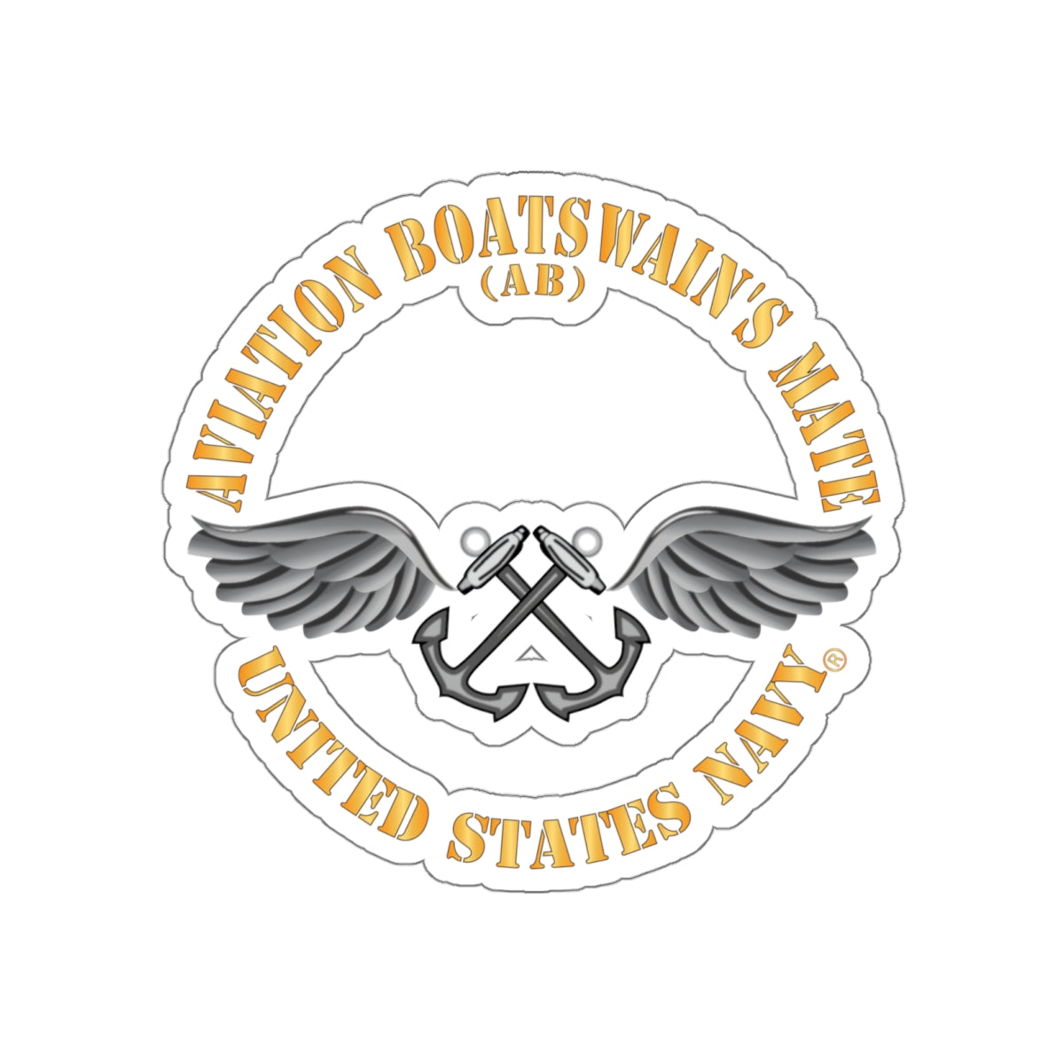 Die-Cut Vinyl Sticker - Navy - Rate - Aviation Boatswain's Mate (AB) X 300
