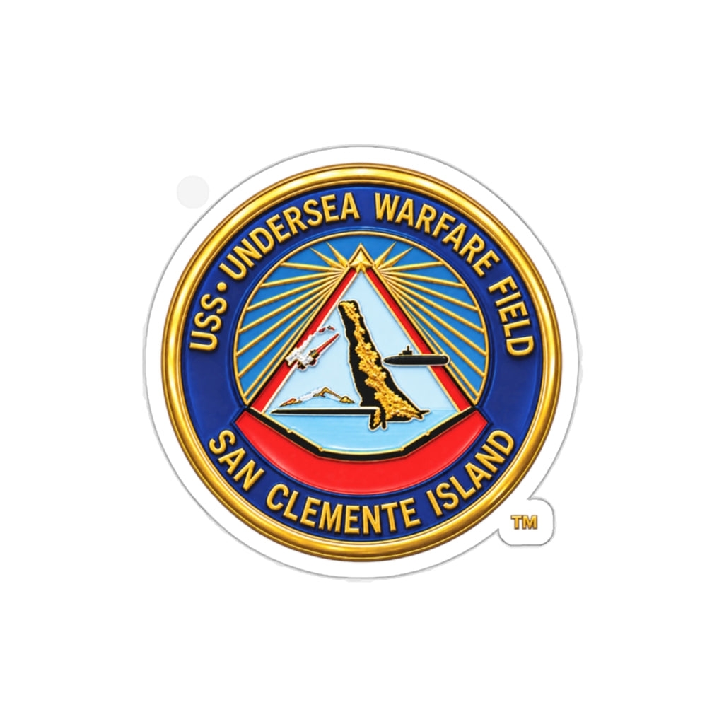 Die-Cut Vinyl Sticker - Navy - USS Undersea Warfare Field - San Clemente Island - Crest - 3D - Enhanced