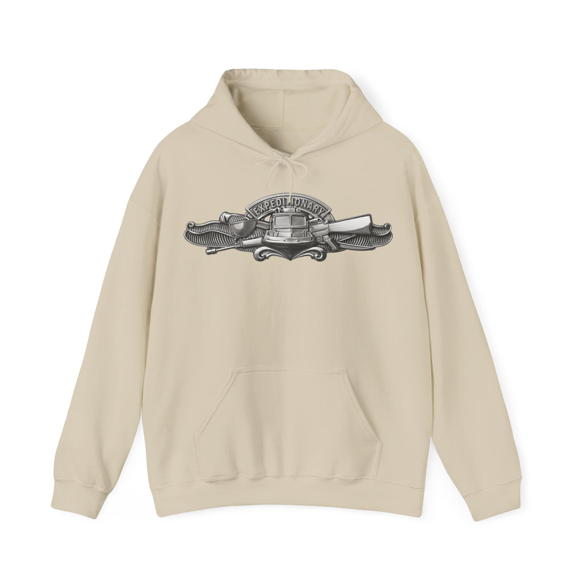 Unisex Heavy Blend™ Hoodies - Navy - Badge - Expeditionary Warfare (EXW) wo txt - Officer - 3D - Enhanced