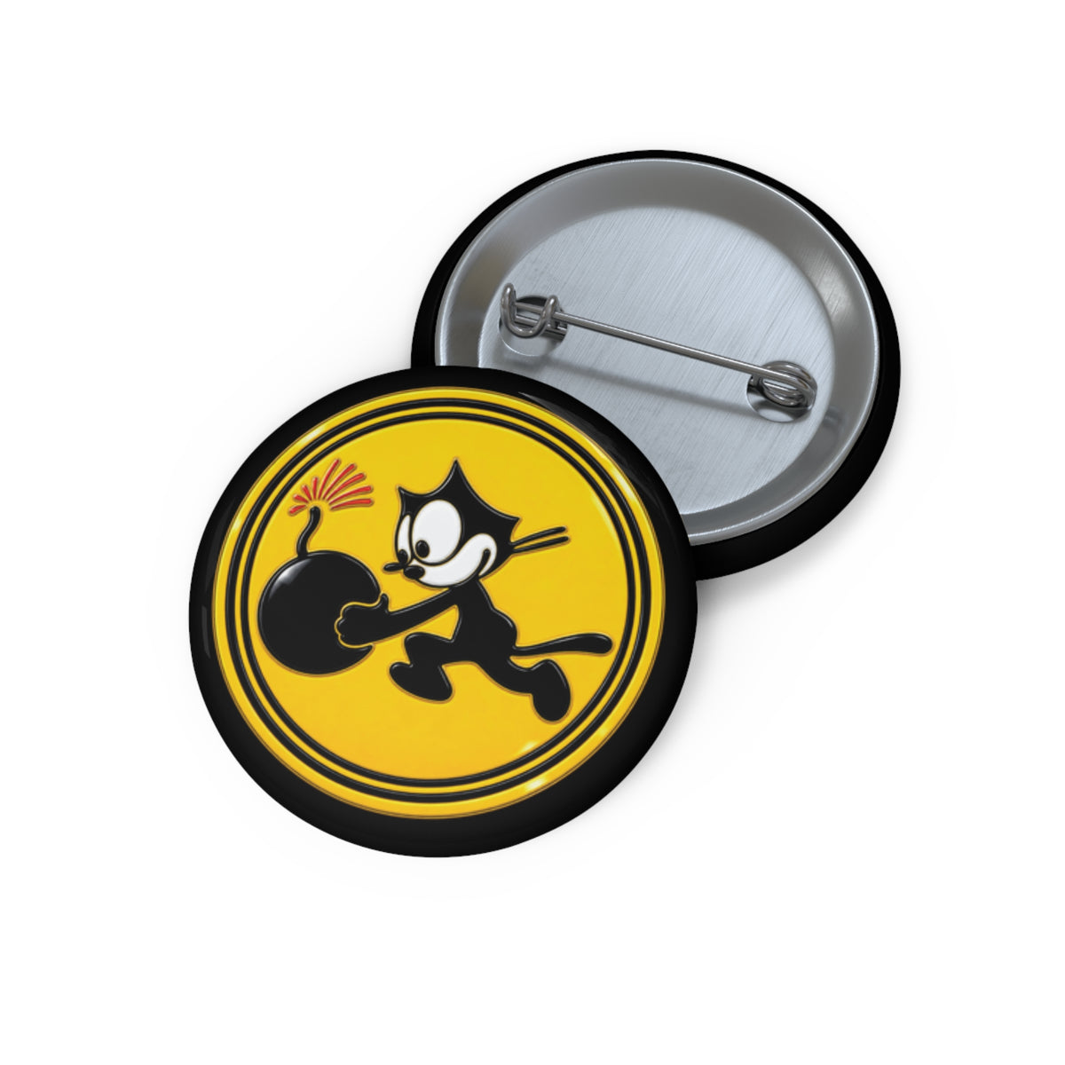 Pin Button - NAVY - VF - 3 - WWII Felix Insignia - 3D - Enhanced