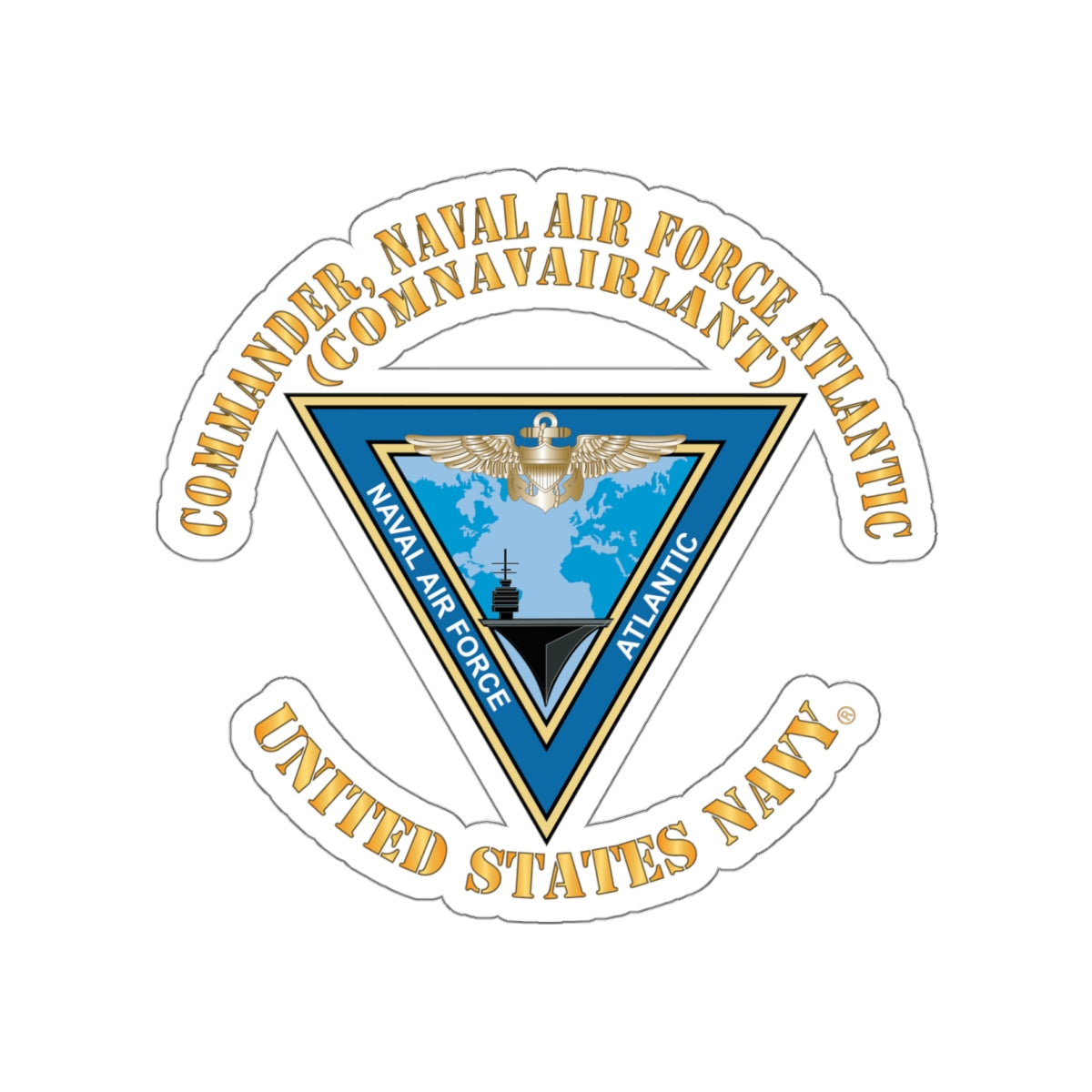 Die-Cut Vinyl Sticker - Navy - Commander, Naval Air Force Atlantic - COMNAVAIRLANT