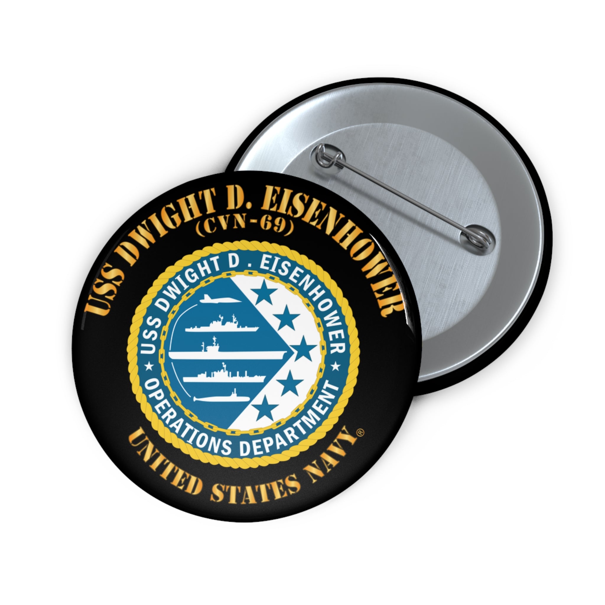 Custom Pin Button - Navy - USS Dwight D. Eisenhower (CVN-69) - Operations Department