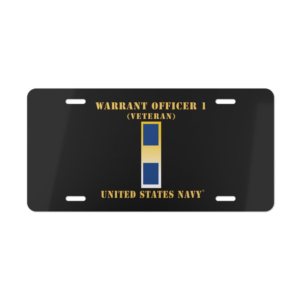 Vanity License Plate - Navy - Warrant Officer 1 - Veteran