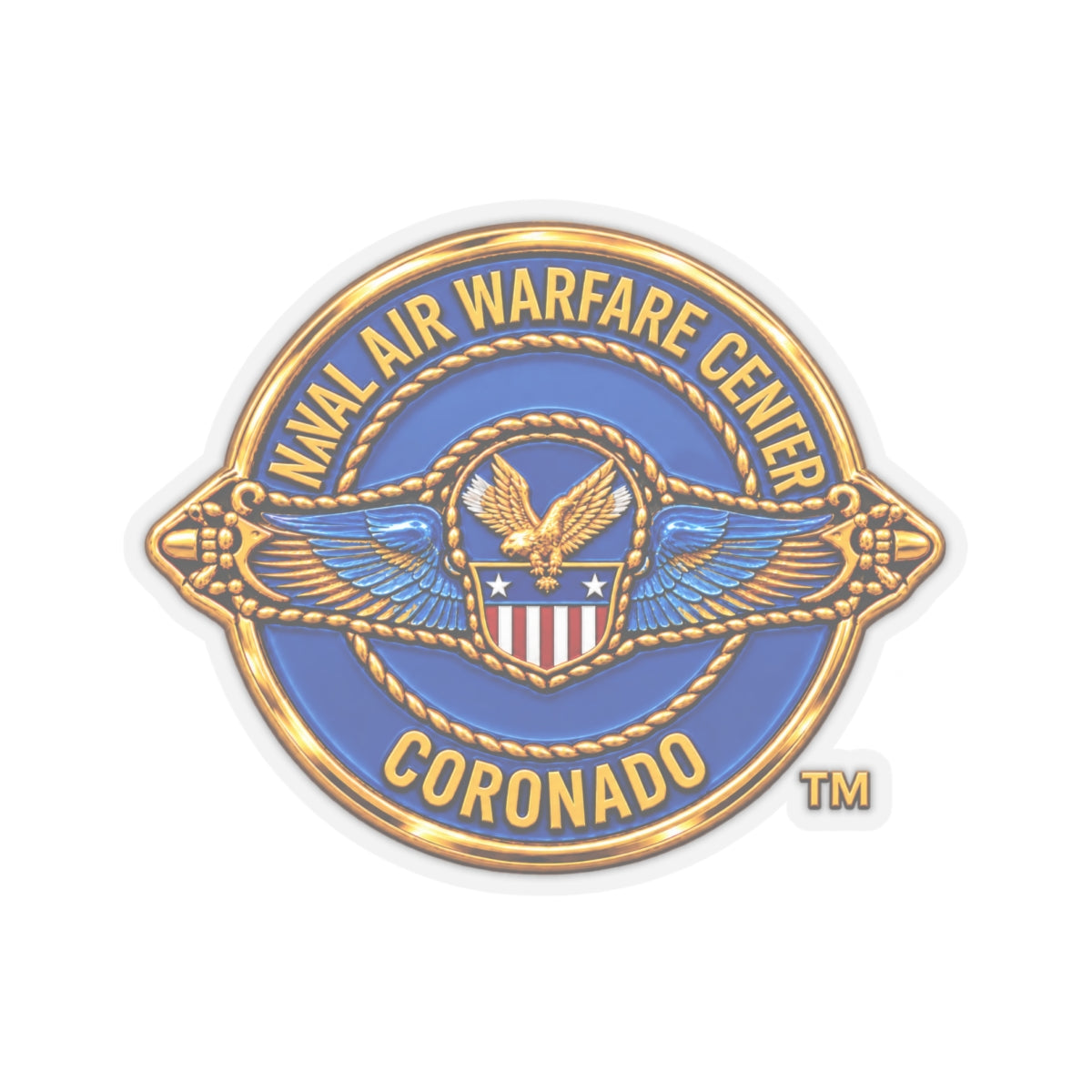 Kiss-Cut Stickers - Navy - Naval Air Warfare Center - Coronado - Crest - 3D - Enhanced