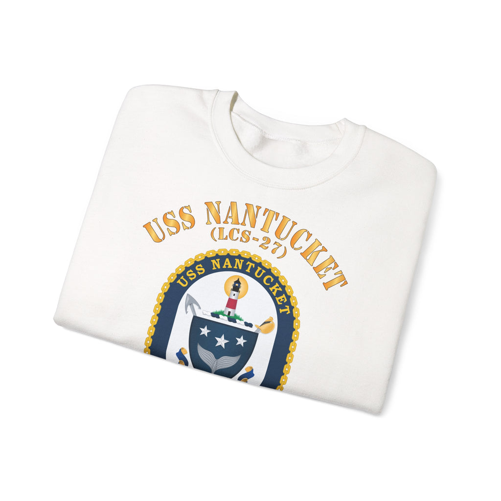 Unisex Heavy Blend™ Crewneck Sweatshirt - Navy - USS Nantucket (LCS-27)
