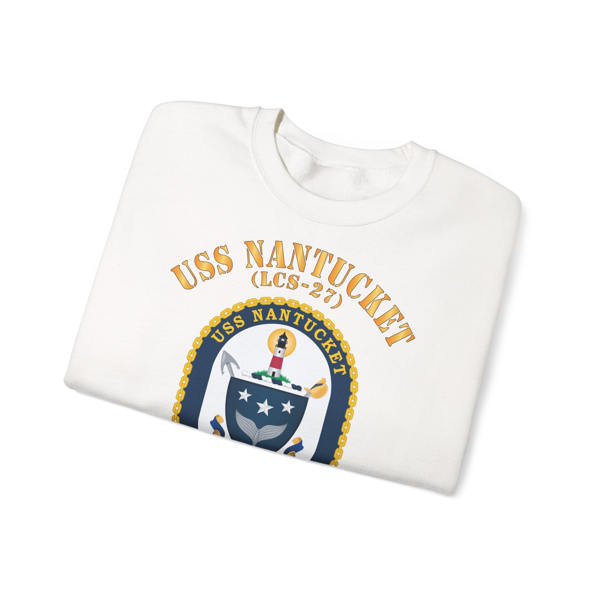 Unisex Heavy Blend™ Crewneck Sweatshirt - Navy - USS Nantucket (LCS-27)