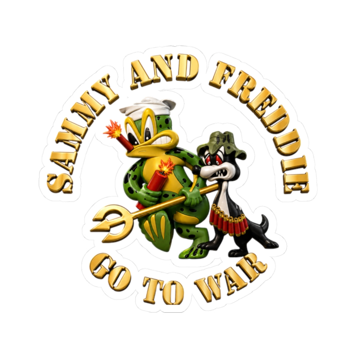 Kiss-Cut Stickers - Navy - SOF - Sammy - Freddie - Go to War - 3D - Enhanced