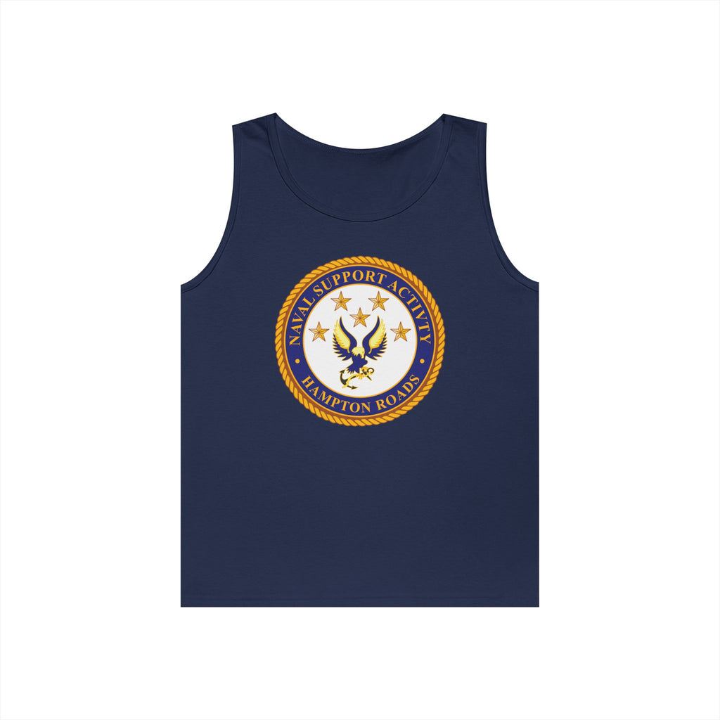 Unisex Heavy Cotton Tank Top - Navy - Naval Support Activity - Hampton Roads