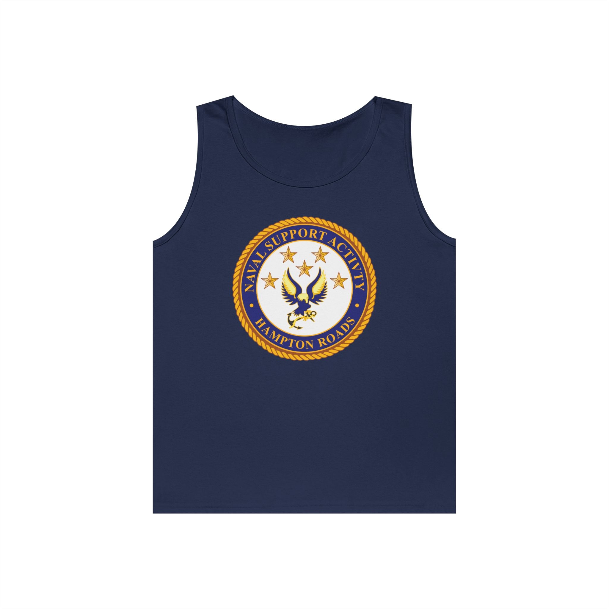 Unisex Heavy Cotton Tank Top - Navy - Naval Support Activity - Hampton Roads