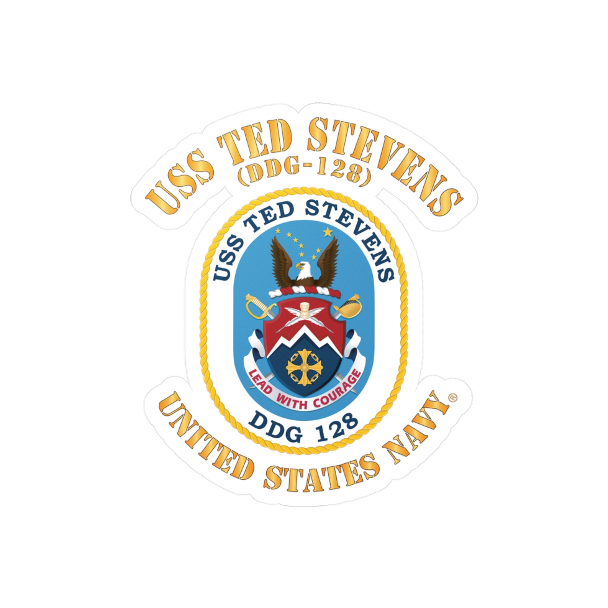 Kiss-Cut Vinyl Decal - Navy - USS Ted Stevens (DDG-128)
