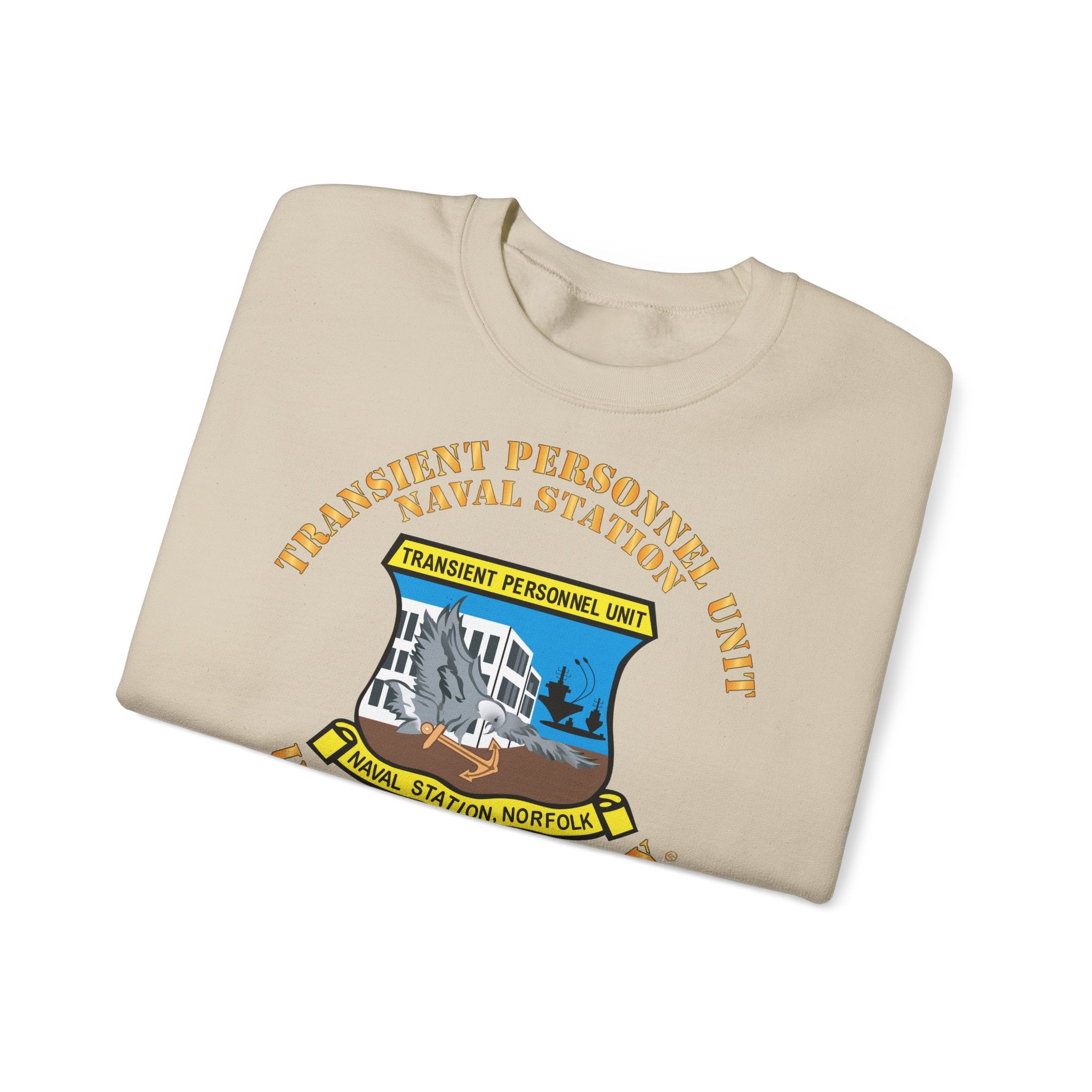 Unisex Heavy Blend™ Crewneck Sweatshirt - Navy - Transient Personnel Unit - Naval Station Norfolk