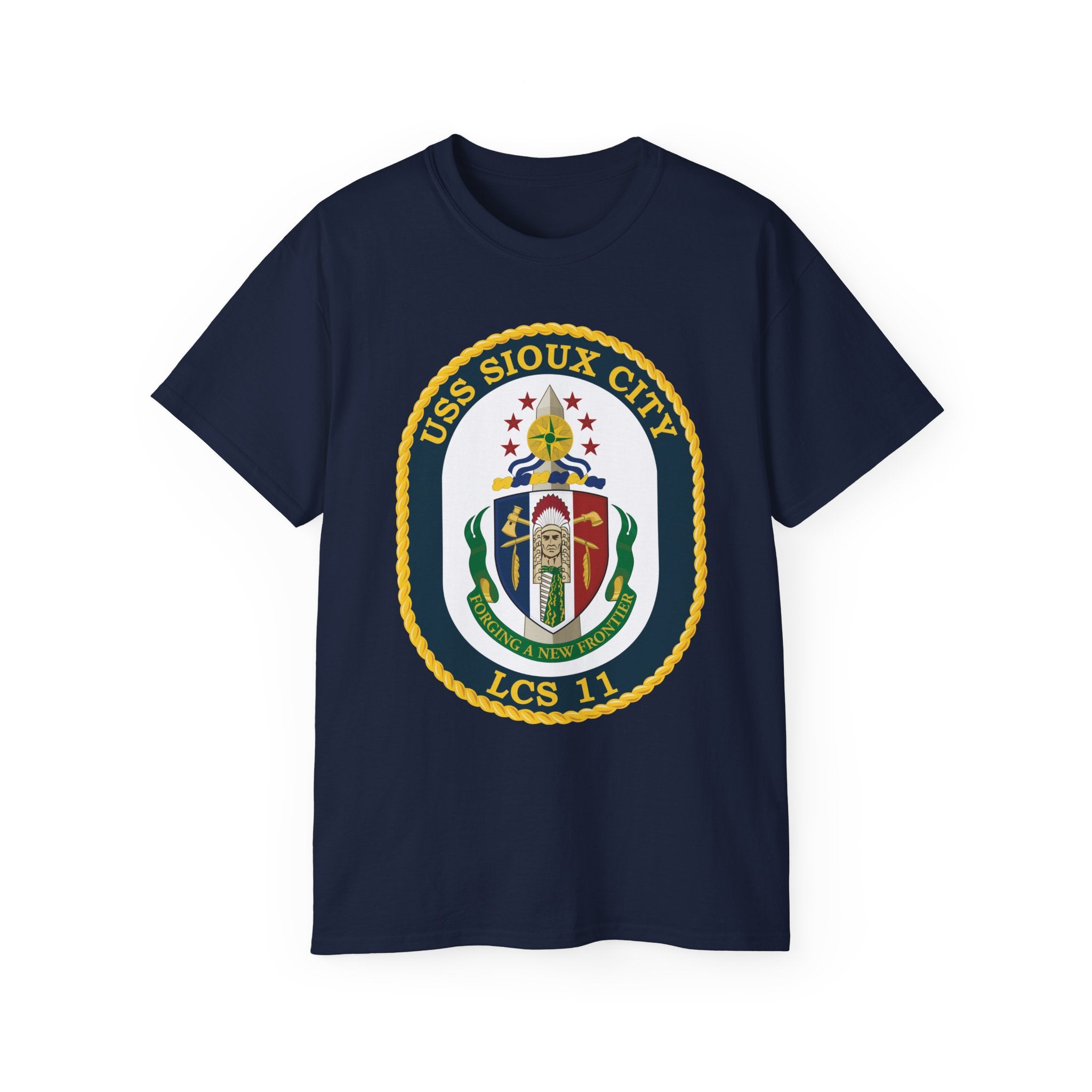 Unisex Ultra Cotton T-Shirt - Navy - USS Sioux City (LCS-11) wo Txt