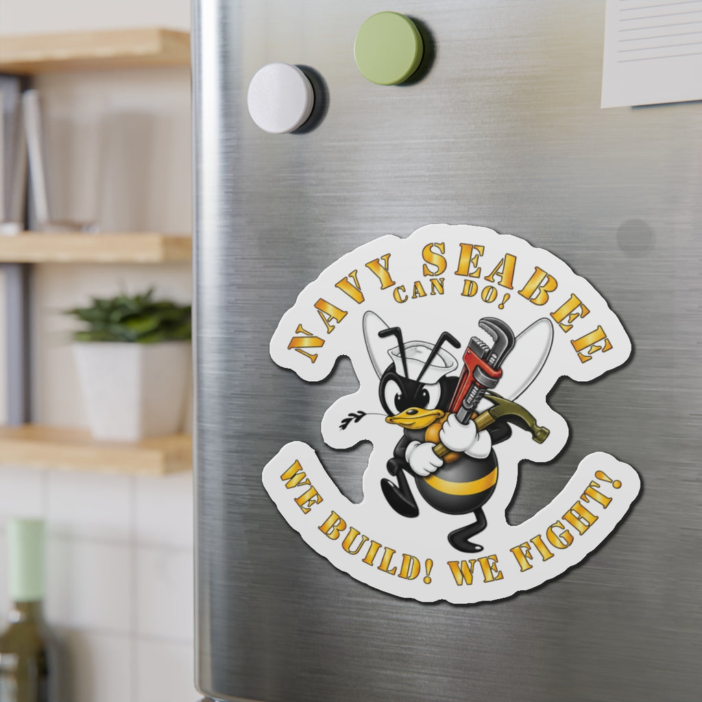 Die-Cut Magnet - Navy - Navy SeaBee - w Wrench and Hammer X 300