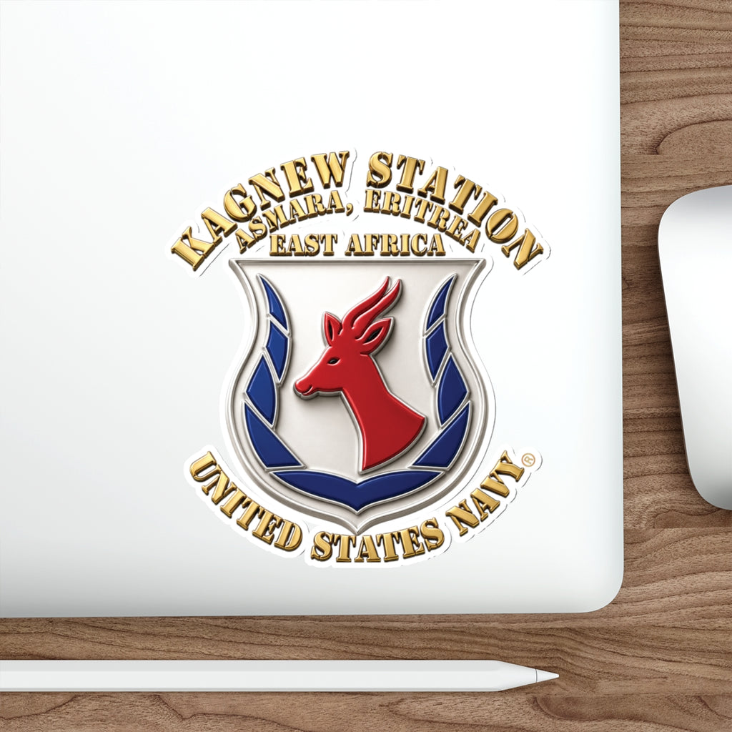 Die-Cut Vinyl Sticker - Navy - Kagnew Station - Asmara, Eritrea - East Africa - 3D X 300