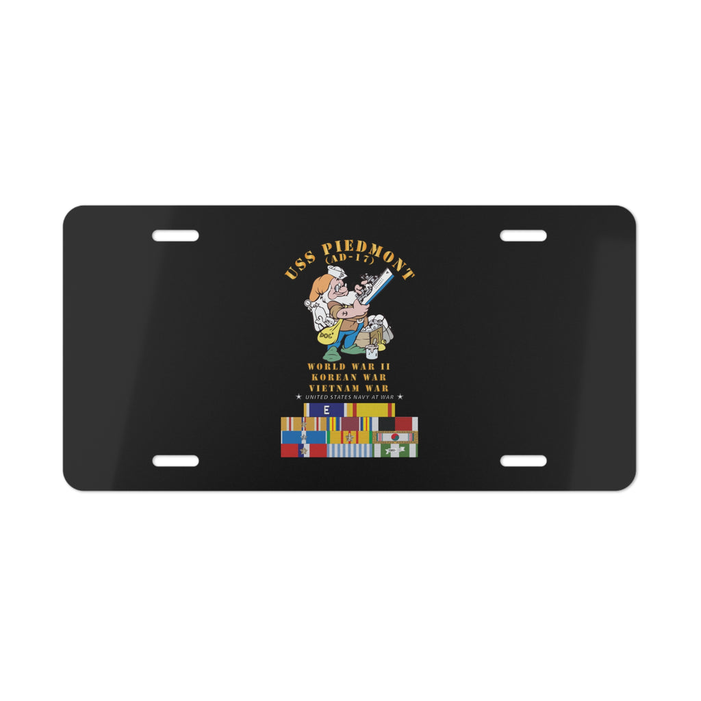 Vanity License Plate - Navy - USS Piedmont (AD-17) w WWII - KOREA - VN SVC