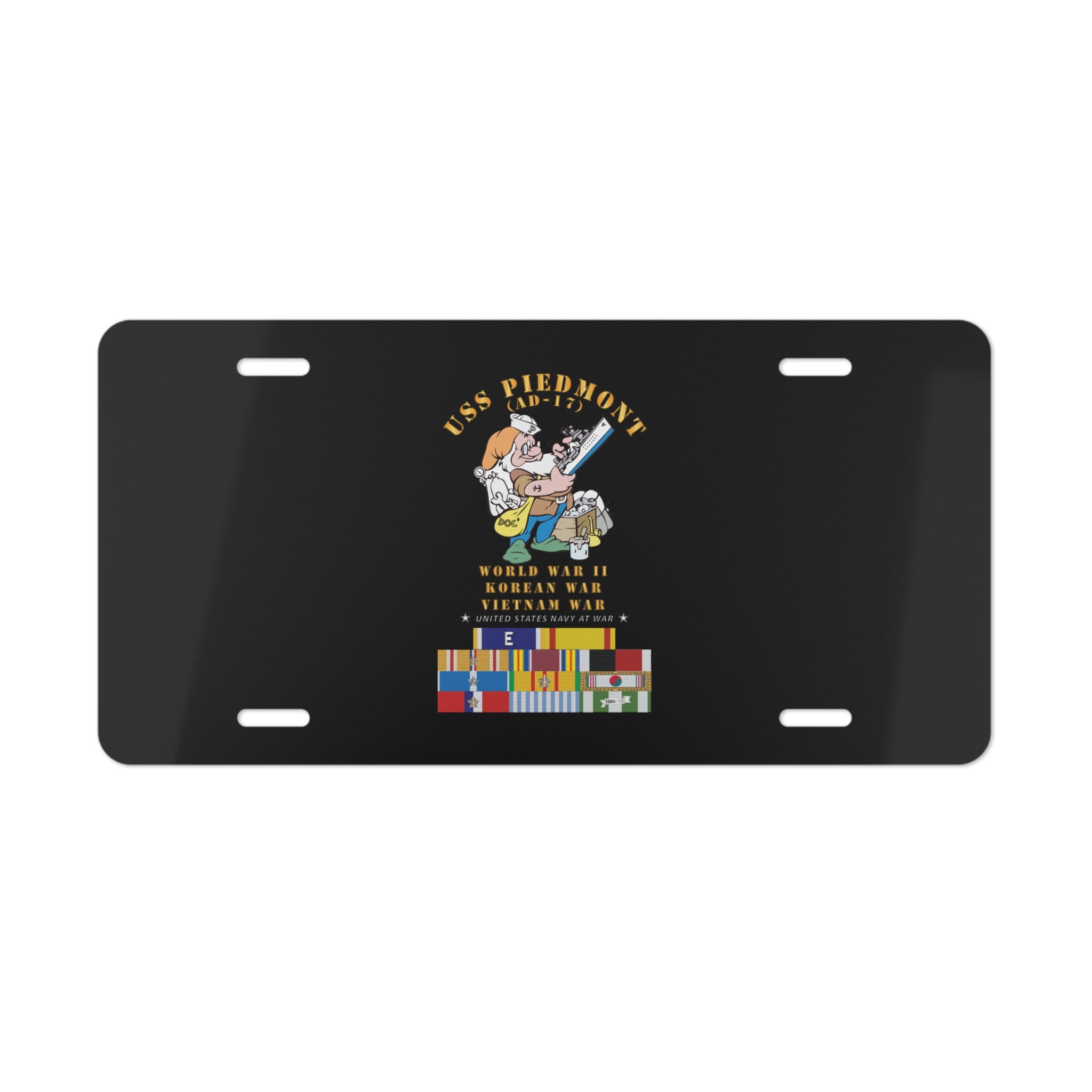 Vanity License Plate - Navy - USS Piedmont (AD-17) w WWII - KOREA - VN SVC