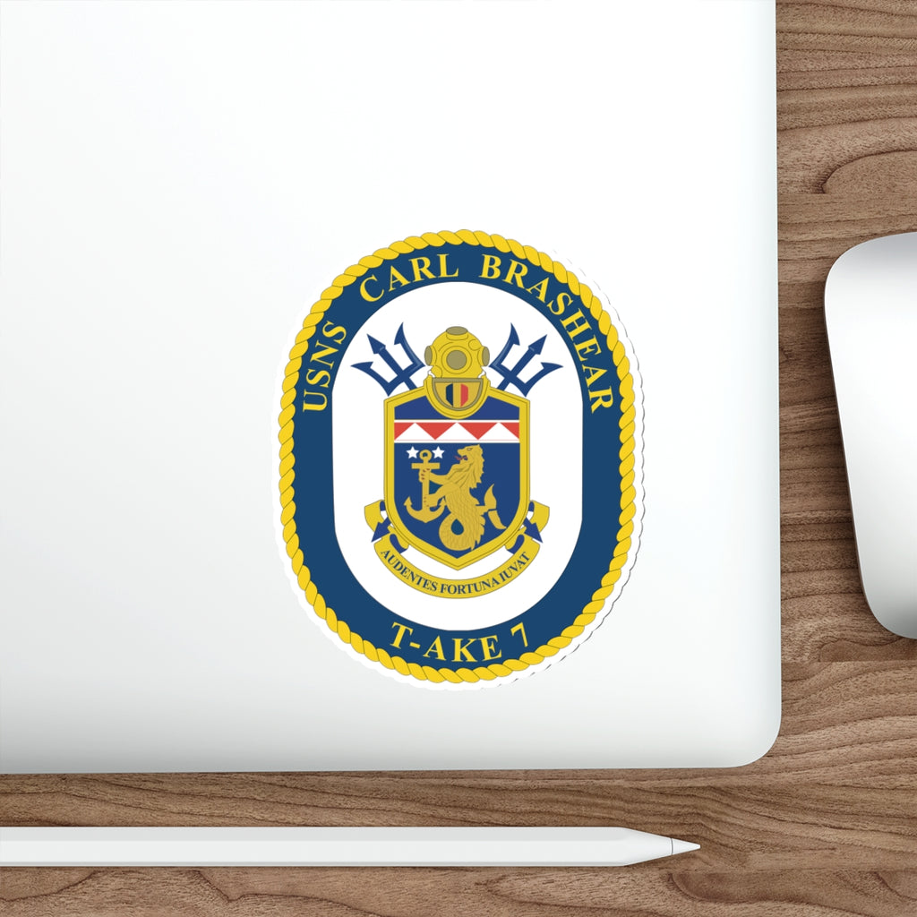 Die-Cut Vinyl Sticker - Navy - USNS Carl Brashear (T-AKE 7) wo txt