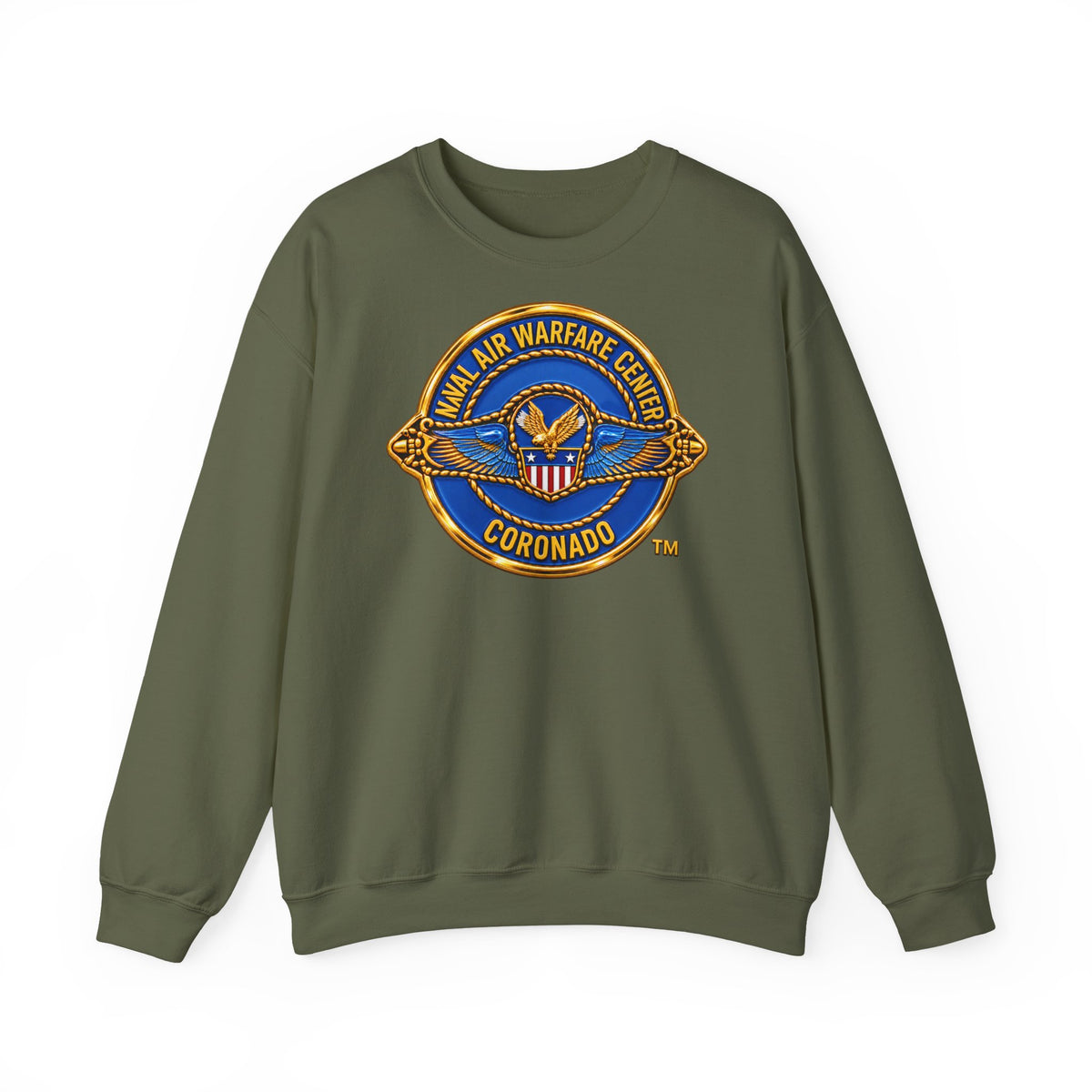 Unisex Heavy Blend™ Crewneck Sweatshirt -  Navy - Naval Air Warfare Center - Coronado - Crest - 3D - Enhanced