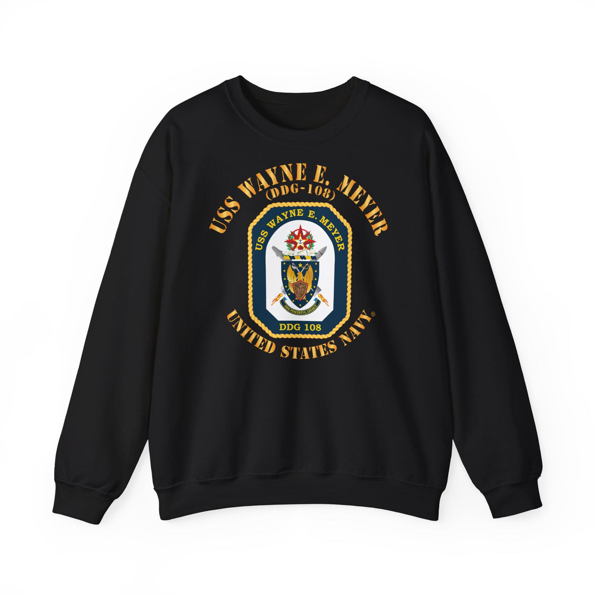 Unisex Heavy Blend™ Crewneck Sweatshirt -  Navy - USS Wayne E. Meyer (DDG-108) X 300