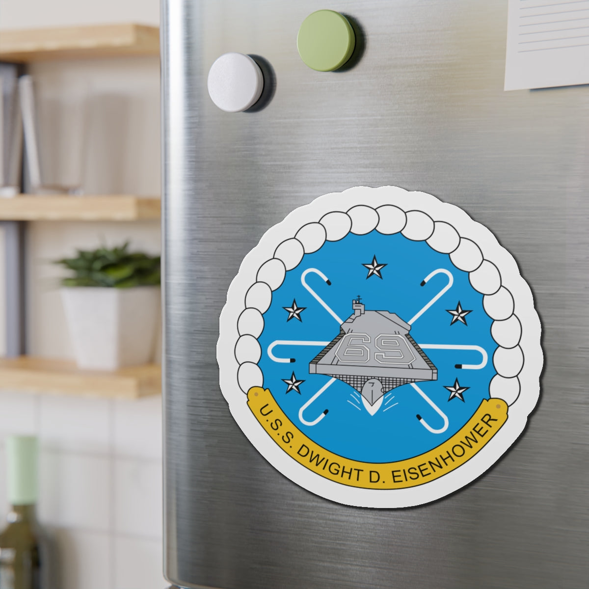 Die-Cut Magnet - USS Dwight D. Eisenhower (CVN-69) Crest wo Txt